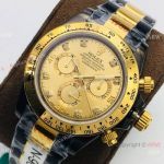 Replica Rolex Daytona 2 Tone Black Watch Swiss 7750 Movement